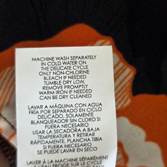 Cabi Floral Sleeveless Layered Top Navy Peach Print Womens Size M Lightweight - Picture 12 of 13